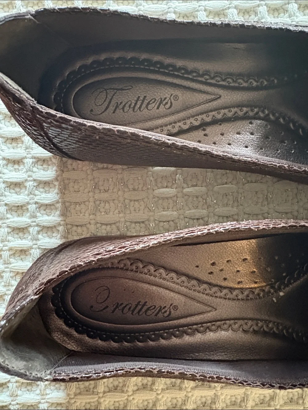 Trotters Dark Brown Textured Slip-On Loafers